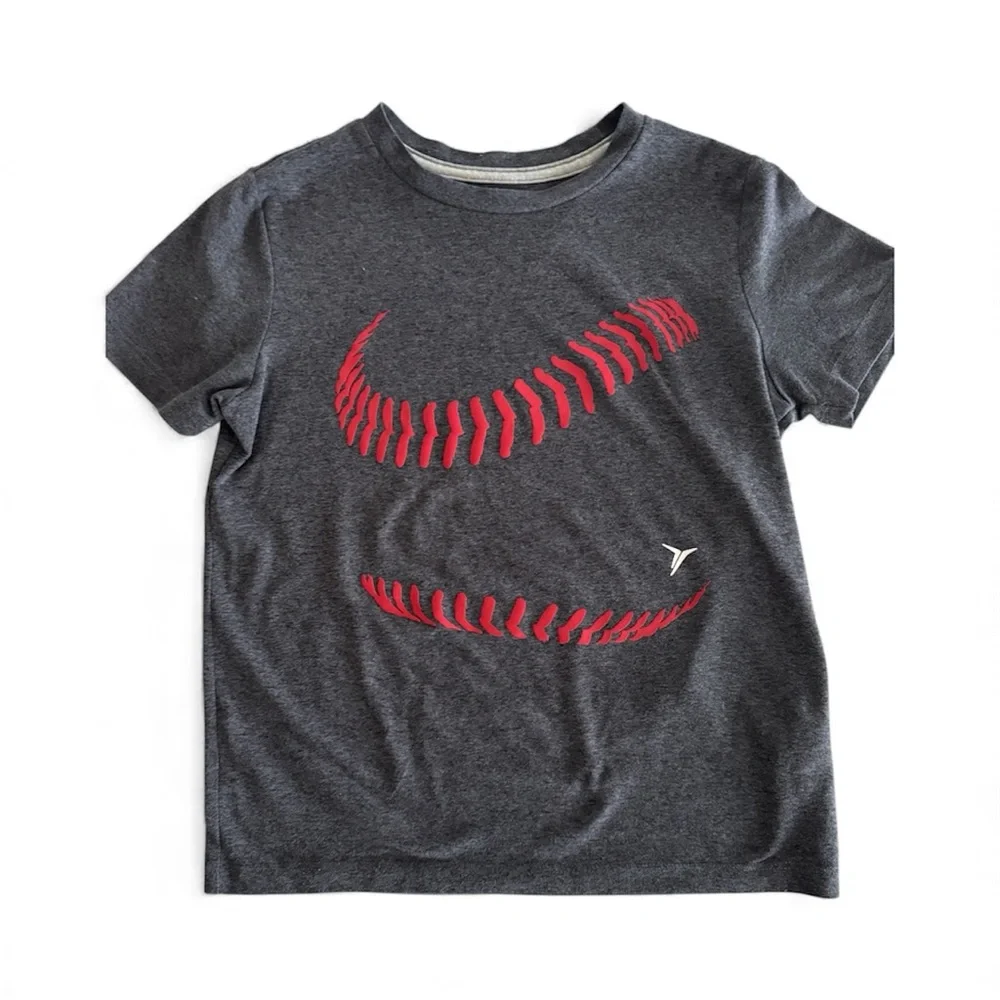 NIKE Dri-Fit & OLD NAVY Active Kids T-shirts - Red & Gray Boys Sz 6/7